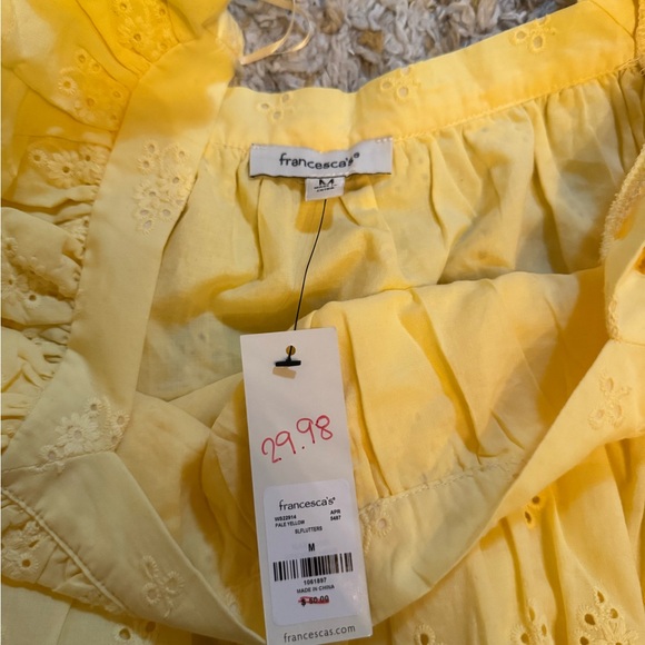 Francesca's Collections Sunny Yellow Eyelet Top - Picture 2 of 3